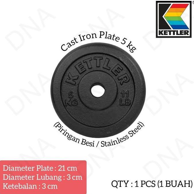 Kettler Iron Weight Plate 5 KG / Piring Barbel Besi