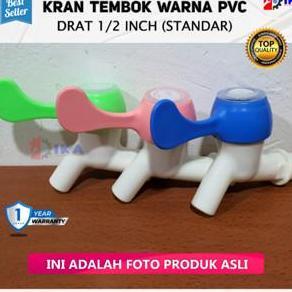 NAKATEKNO Kran Air Tembok Warna Warni Engkol - 1/2 Inch / Kran Air Pvc 2 Way l Keran Jempol 1/2 Inch