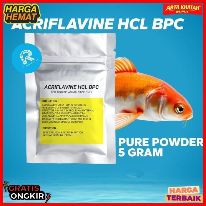 New Acriflavine Hcl Bpc Bubuk 5Gram Obat Kuning Ikan