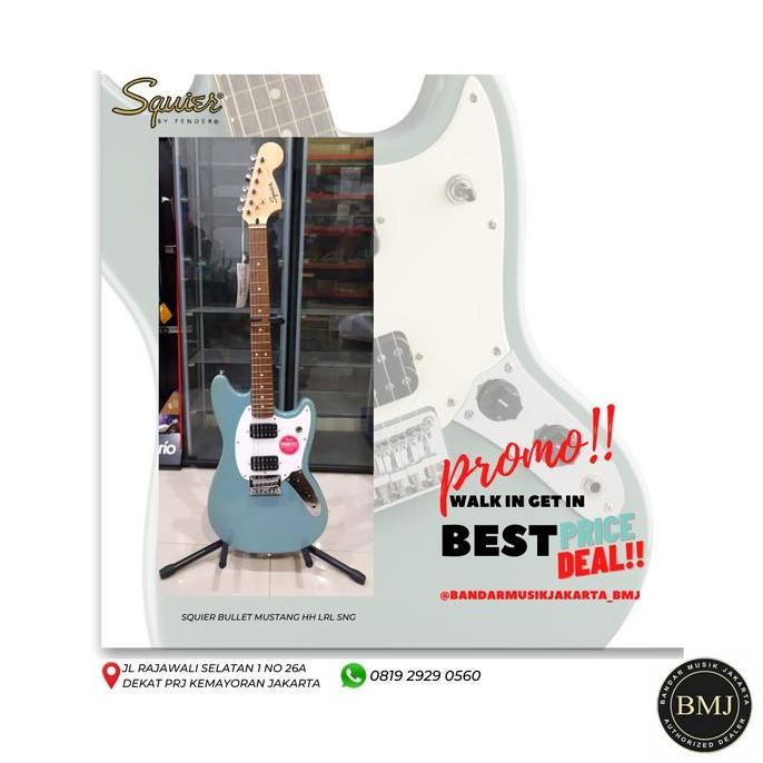 SQUIER BULLET MUSTANG HH LAUREL SONIC GREY BMJ (TERBAIK) (TERBARU) (TERMURAH)