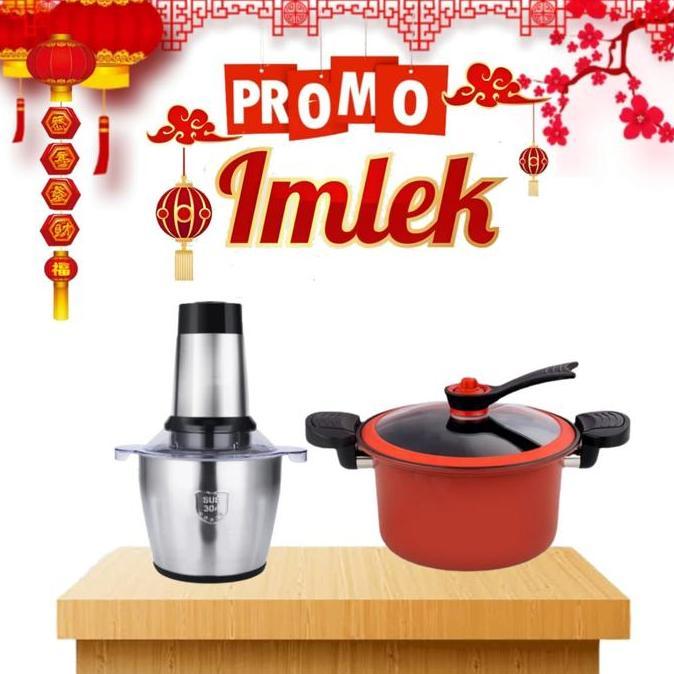 PROMO - COD NICEMARK 2 IN 1 PANCI PRESTO 2.5 LITER + CHOPPER DAGING 2 LITER