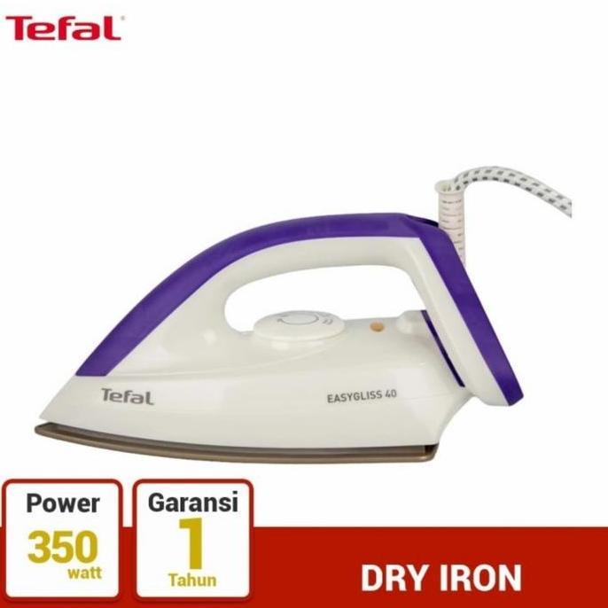 BEBAS ONGKIR - Tefal Setrika anti lengket Easygliss Dry Iron FS4040 350W Easy Gliss