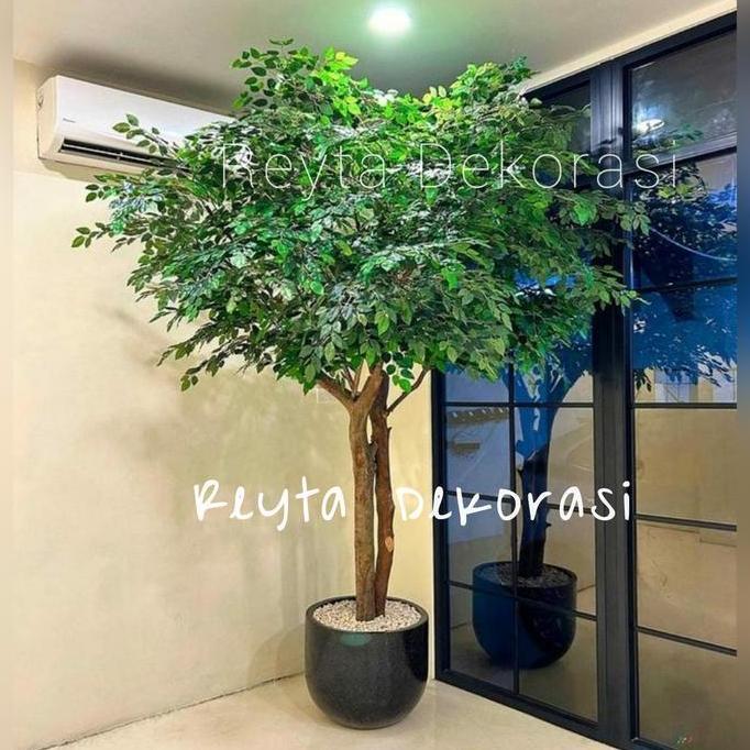 Terlaris Pohon Beringin 3Mtr Pohon Dekorasi Event Pohon Palsu Bunga Plastik - Daun Beringin Artifici