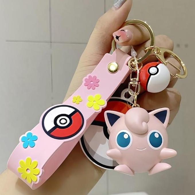 Nintendo Pokemon Keychain With Strap & Pokeball - Jigglypuff (TERBAIK) (TERBARU) (TERMURAH)