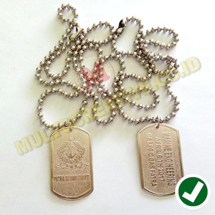 Military ID Tag - Kalung Militer TNI AD Panjang 60cm- Bisa Custom Nama (TERBAIK) (TERBARU) (TERMURAH
