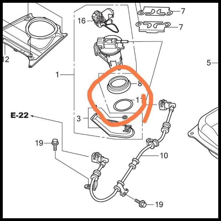 TERBARU ORING SEAL SIL TANGKI FUEL PUMP KARET TENGKI ROTAK BENSIN HONDA BEAT SCOOPY SPACY VARIO 110 