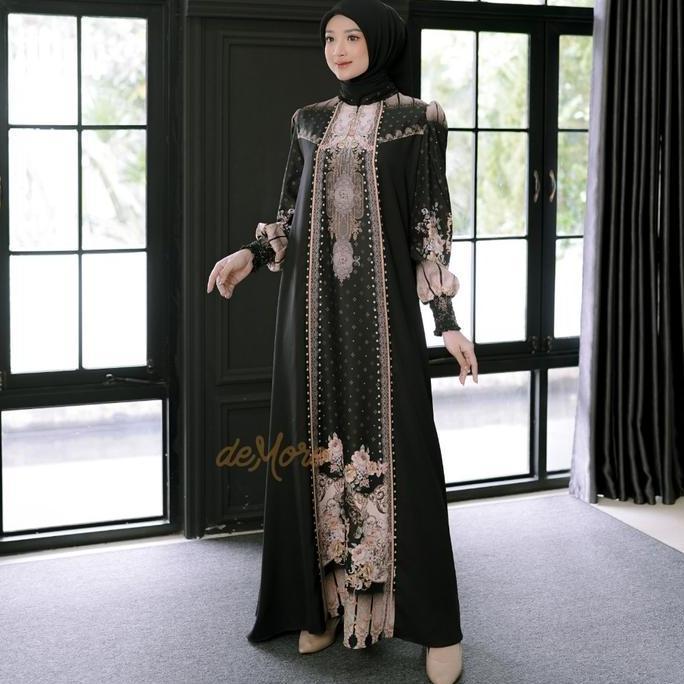 Gamis Muslim Wanita Lebaran Mewah Dress Kondangan Motif Ekslusif Baju Lamaran Syari | Gamis Kirana