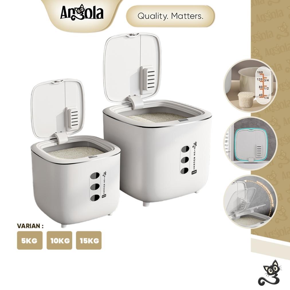 ANGOLA Tempat Penyimpanan Beras E60-E62 Rice Bucket / Dispenser Beras Anti Kutu / Dispenser Beras