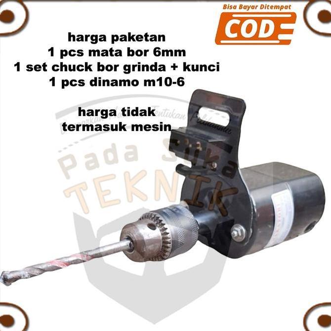 Kepala Bor Chuck Drill Untuk Dinamo Mesin Jahit / Sewing Machine As 6 Mm Chuck Drat Mandrel