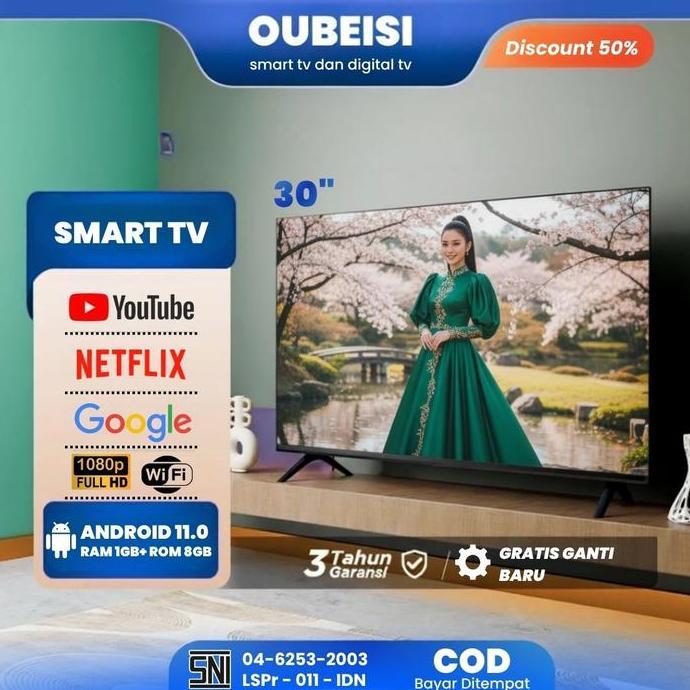 Herefarm88 - OUBEISI TV LED SMART 24/25/27/3 Inch Full HD Televisi Murah 21 Inch 168*15 Resolusi HDM