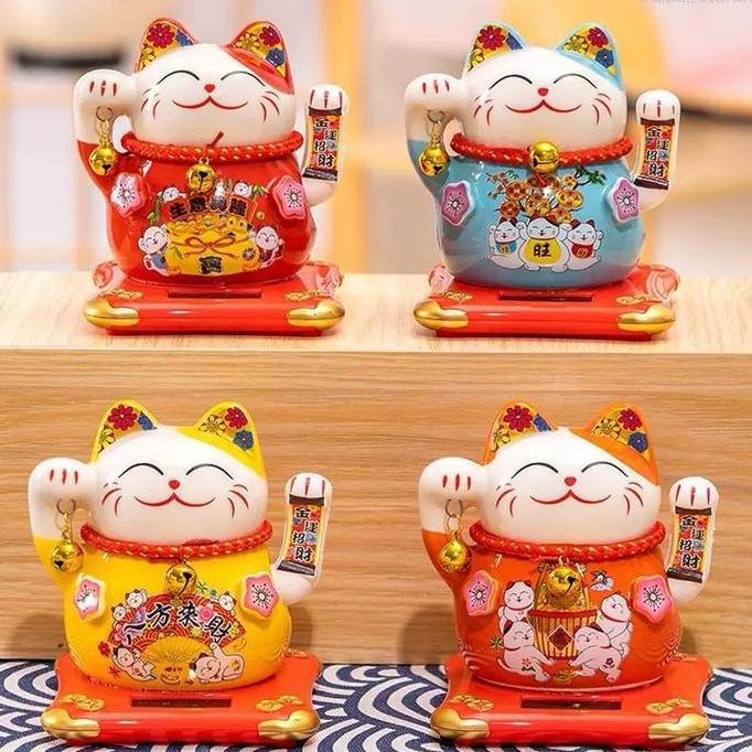 NEW Pajangan dekorasi patung kucing hoki gerak tangan Hadiah