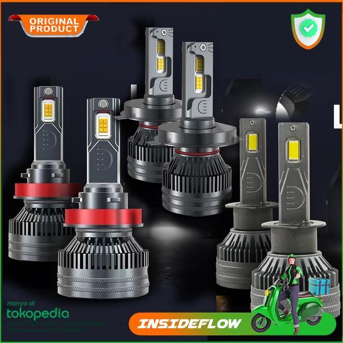 Lampu Depan Mobil LED Headlights 5000lm 55W 12V 4300K 2 PCS H1 H4 H11 FORSALE