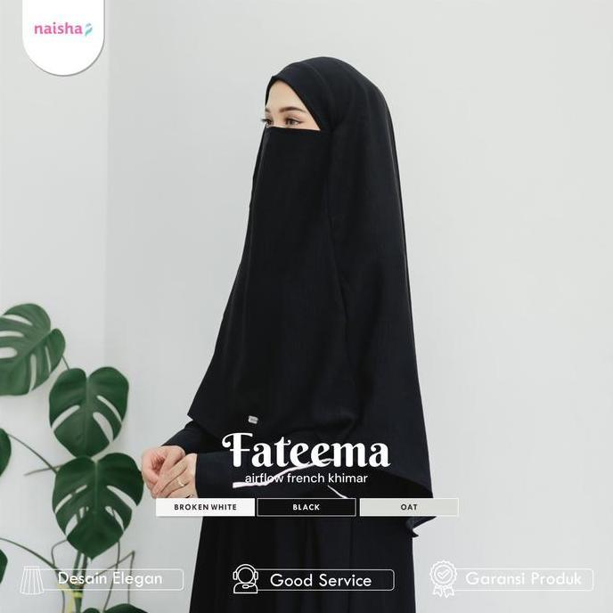 Naisha - Fateema Airflow French Khimar Crinkle Panjang Muslim Umroh Jilbab Syari Instan Kerudung Hit