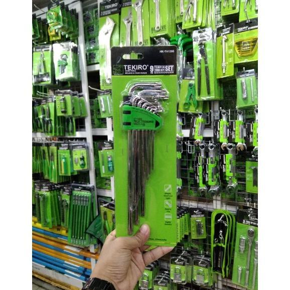 Tekiro kunci l set bintang 9 pcs panjang (lubang/bolong)