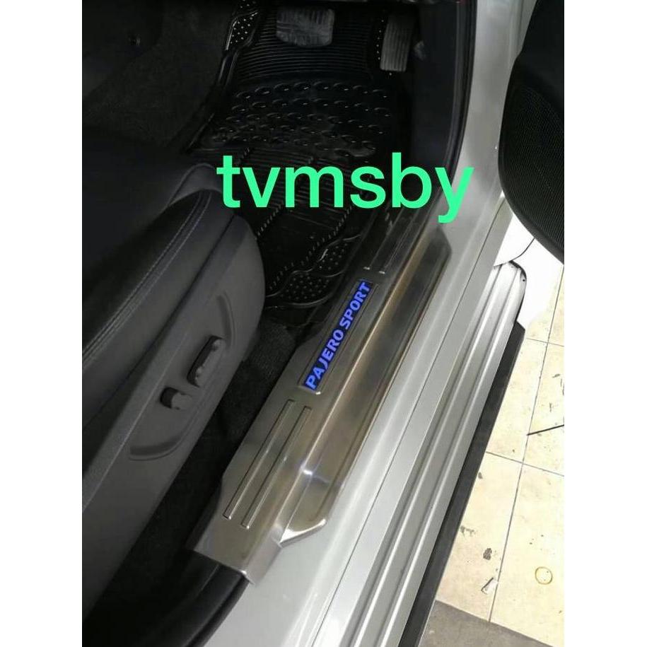 Sill Plate Scuff Plate samping Pajero Sport 2021 2022 UP LED Stainless