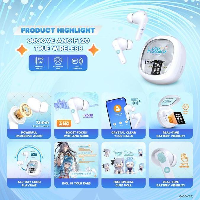 FANTECH x HOLOLIVE EXCLUSIVE COLLABORATION TWS GROOVE ANC FT20 Kobo Kanaeru & Vestia Zeta Limited Ed