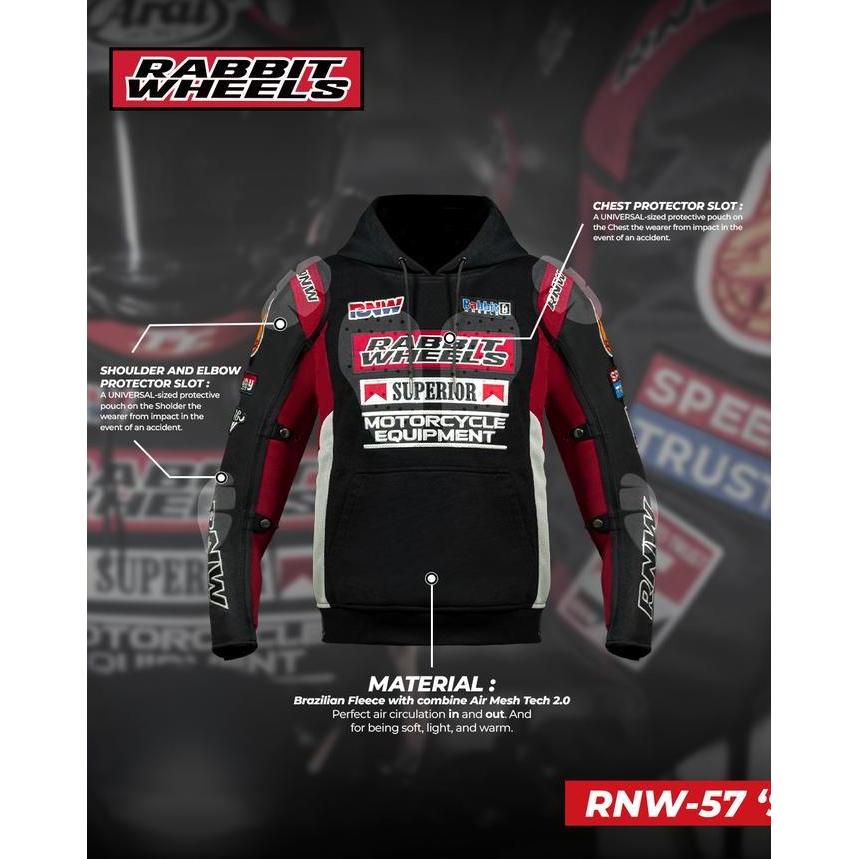 HARGA DISC - JARVIS 2.0 HOODIE RABBIT AND WHEELS (PROTECTOR) - Jaket RNW Jacket Rabbit
