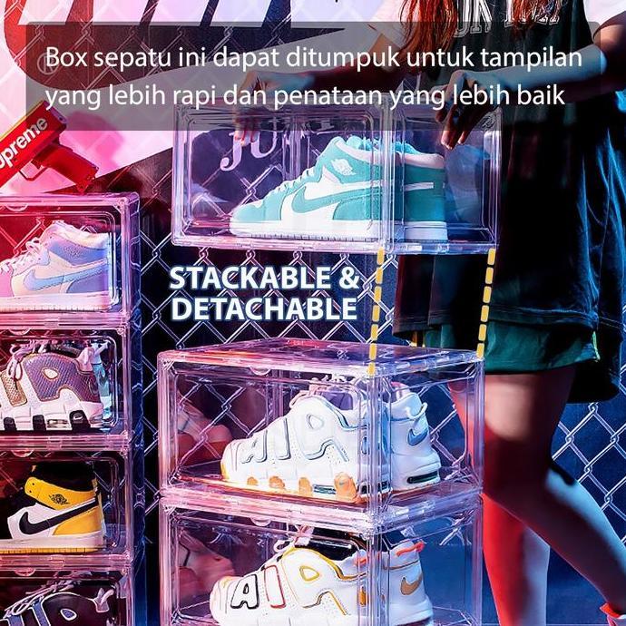 REZORHA HUGO Kotak Sepatu Akrilik Transparan Bening Kotak Sepatu Premium Besar