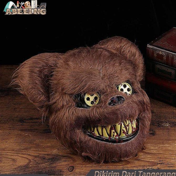 NIKIFOROV Topeng Beruang Seram Kostum Halloween Berdarah Monster Seram Halloween
