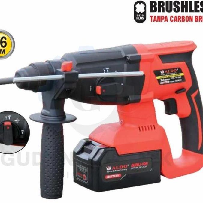 REZORHA Cordless Drill 26mm ALDO CDS-2650 / Bor Baterai Beton Rotary Hammer ALDO CDS2650 - Cordless 