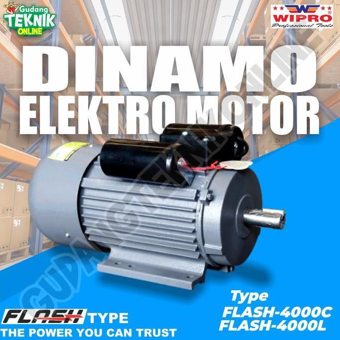 DHEALOKA Dinamo Motor Penggerak 4Hp 2P 1Phase 2850Rpm WIPRO Type Flash 4000C - Dinamo Elektro Motor 