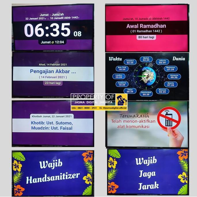 Jasma Versi Spesial Edition Jam Jadwal waktu Sholat Masjid TV LED