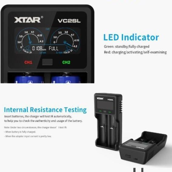Sadegadiono - Xtar Vc2Sl Charger, Protected 217, Usb C, Power Bank Function