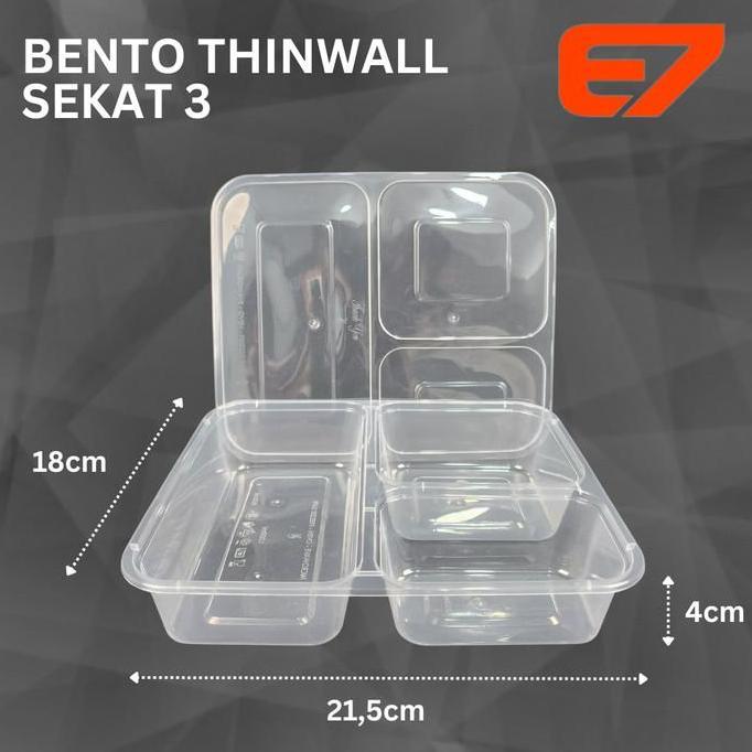 Lunch Box Thinwall Victory Sekat 3 - Thinwall Bento Plastik
