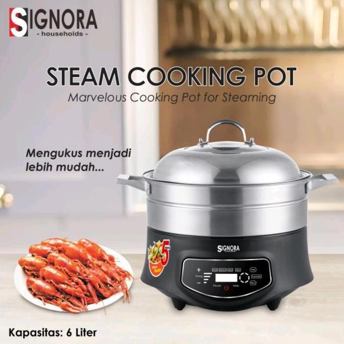 STEAM COOKING POT SIGNORA ALAT PENGUKUS ELECTRIK KUKUSAN LISTRIK ORIGINAL DAN TERPERCAYA