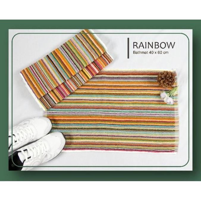 Keset Kaki Handuk Motif Cerah - Keset Handuk Salur - Keset Pelangi