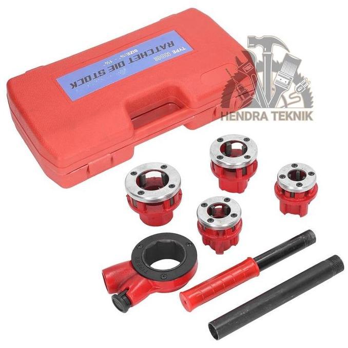 xenabor65 - snei pipa ledeng set alat drat pipa besi tipe 62 drat 1/2- 1 1/4