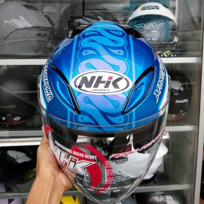 HELM NHK R6 CORAK GP SERIES MANDALIKA PERTAMINA PAKET GANTENG VENOM VISOR WITH SPOILER SLOT INTERCOM