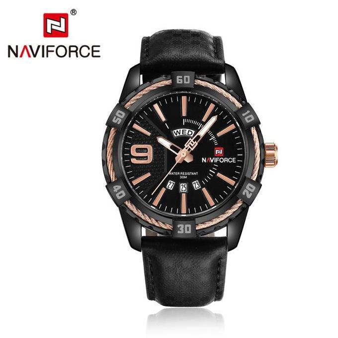 Jam Tangan Pria Navi Force Original Tahan Air Quartz NF 9117 Leather
