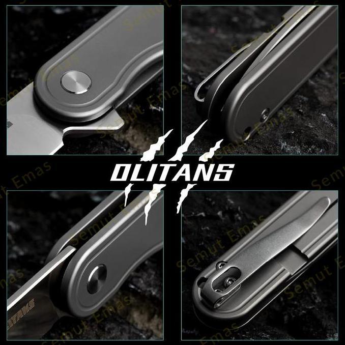 Ready stock Olitans AL-T025 D2 EDC Folding Knife Titanium Alloy Handle