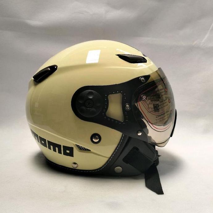 Helm jpn momo kaca pilot warna cream glossy murah