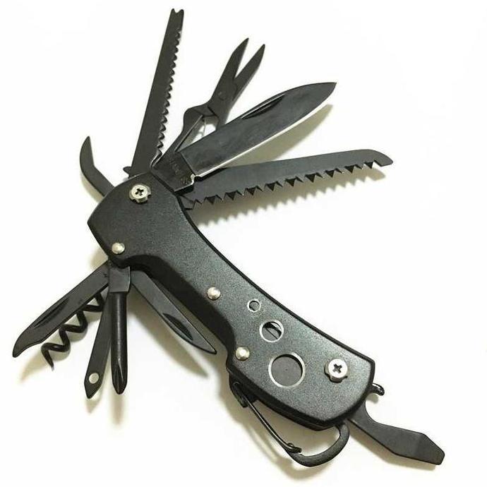 Ready stock Pisau Lipat Multifungsi 14 in 1 EDC Army Pocket Knife Tool