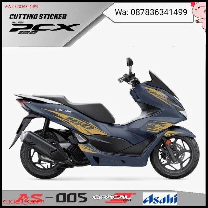 TERBARU STIKER PCX 160 CUTTING STICKER PCX 160 BODY BIRU SPORTY 