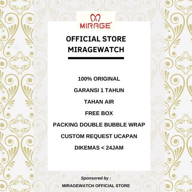 Mirage Watch - Jam Tangan Mirage Analog Pria Kasual Silver 8803 M Tahan Air Garansi
