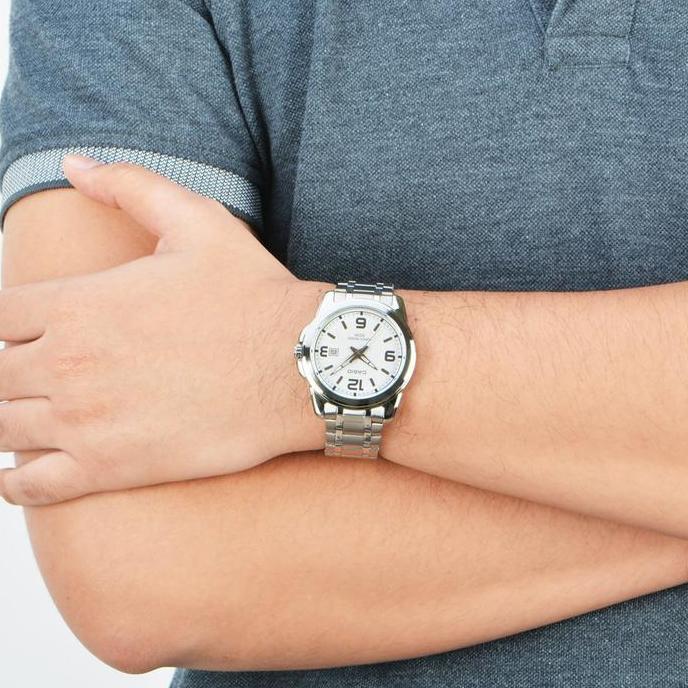 CASIO MTP-1314D-7AVDF - Jam Tangan Pria - Silver Putih - MTP1314D