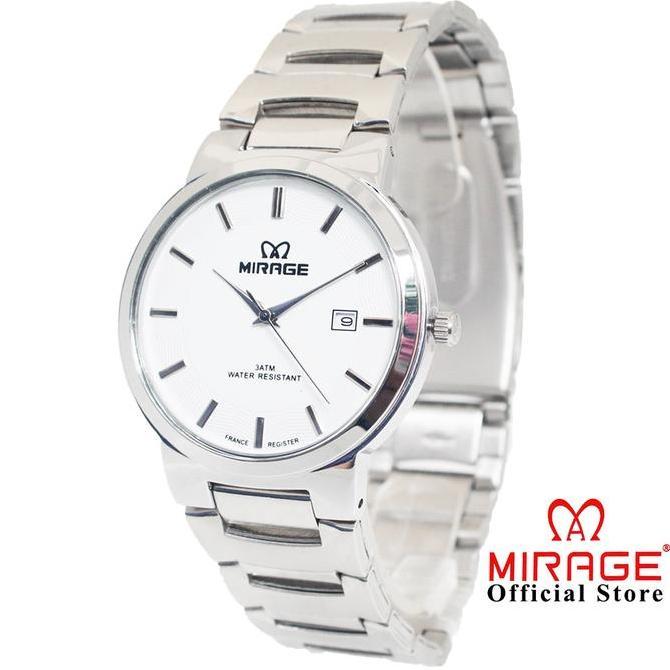 Jam Tangan Pria Smart Kasual Mirage Silver 7390M Klasik Tipis Keren