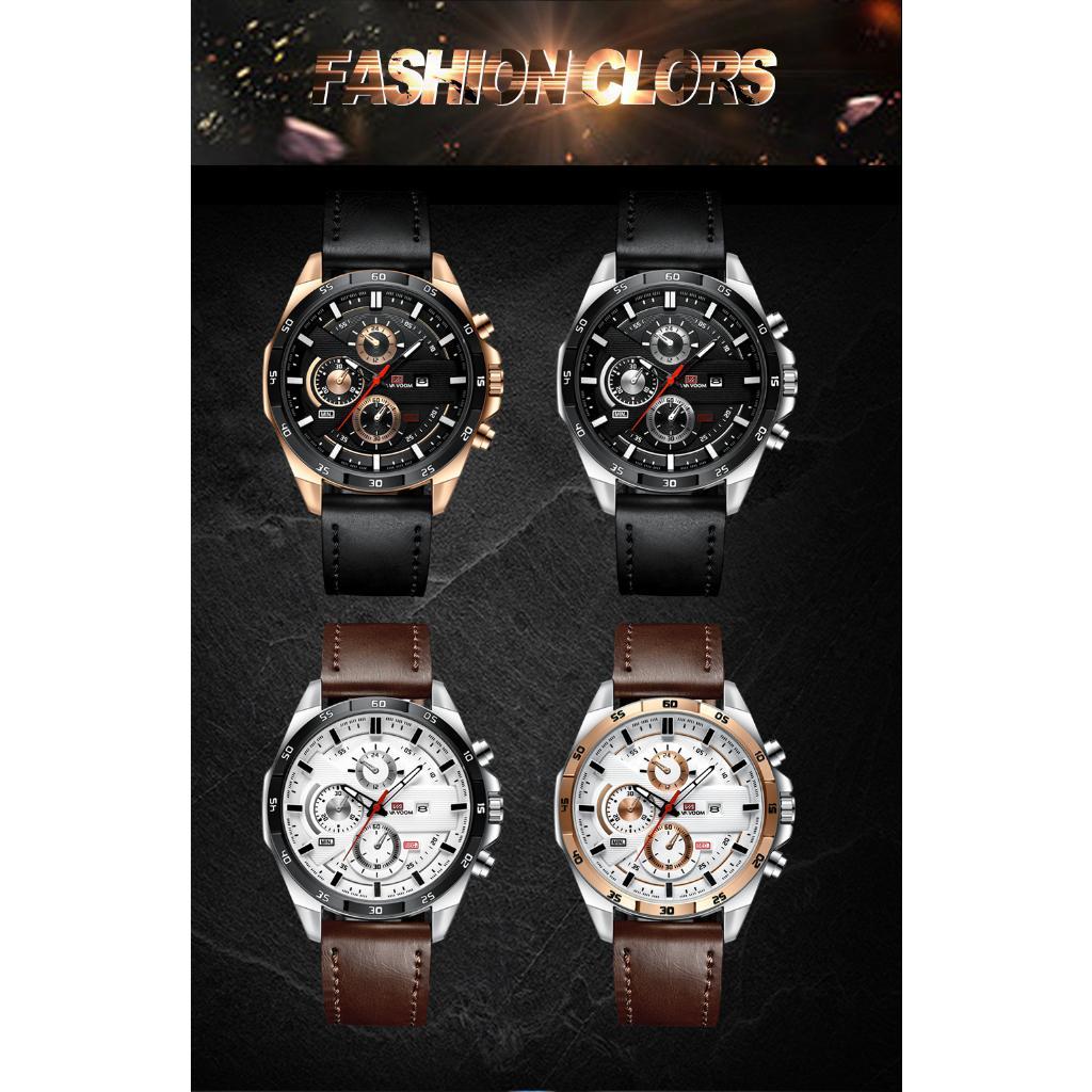 Vava Voom 216 Jam Tangan Pria Kulit Anti Air Original Stainless SteelFree Box+Baterai Cadangan