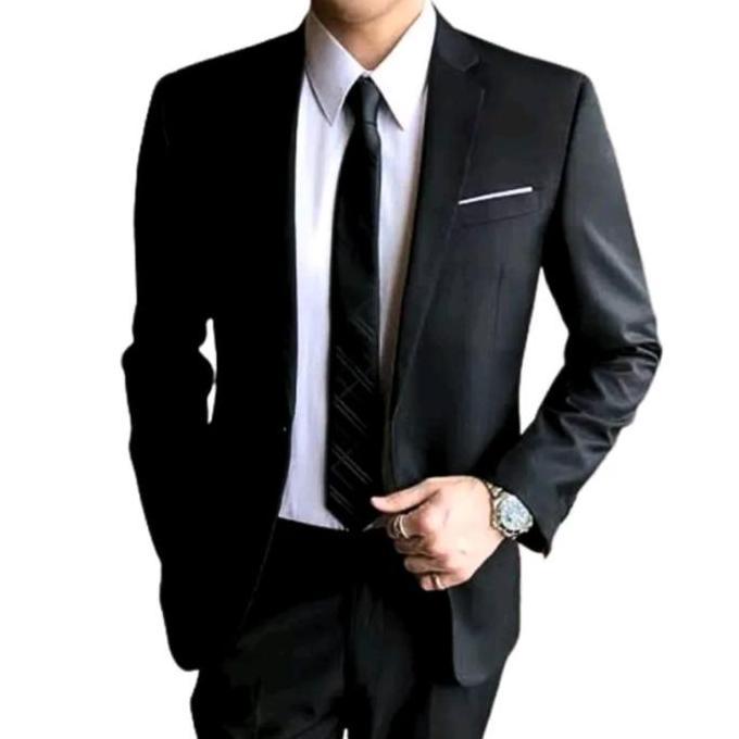 JAS HITAM REMAJA-JAS BLAZER PRIA-JAS PRIA SLIMFIT-JAS KASUAL PRIA BARU