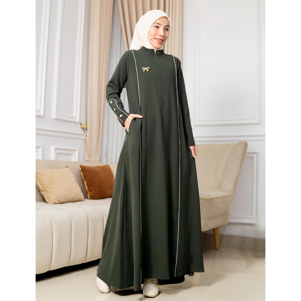 BRAND NEW Fazira Dress Gamis Polos Casual Size S-M L-XL 3L-XXL Pakaian Muslim Wanita Bahan Sabrina A