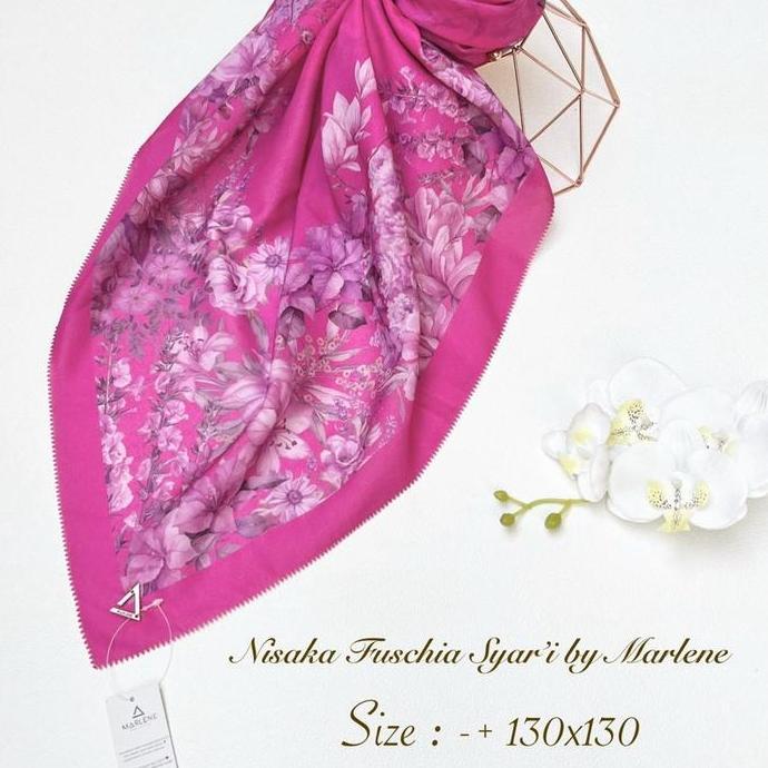 Marlene - VOILE PRINT SYARI | Hijab Segiempat Voal Motif Syari Jumbo