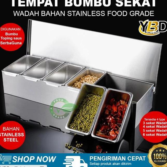 Seasoning Box Kotak Bumbu Stainless Tempat Bumbu Serbaguna Sekatrempahspicescondiment Container