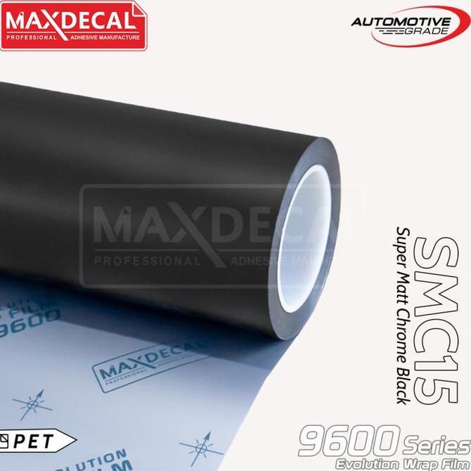 Promo MAXDECAL 9600 SMC15 BLACK Super Matt Chrome Evolution Wrap [METERAN] Diskon
