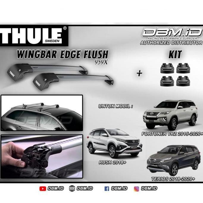 Promo THULE Cross Bar Wingbar EDGE Flush Slim Fortuner VRZ Rush Terios 2018+ Diskon