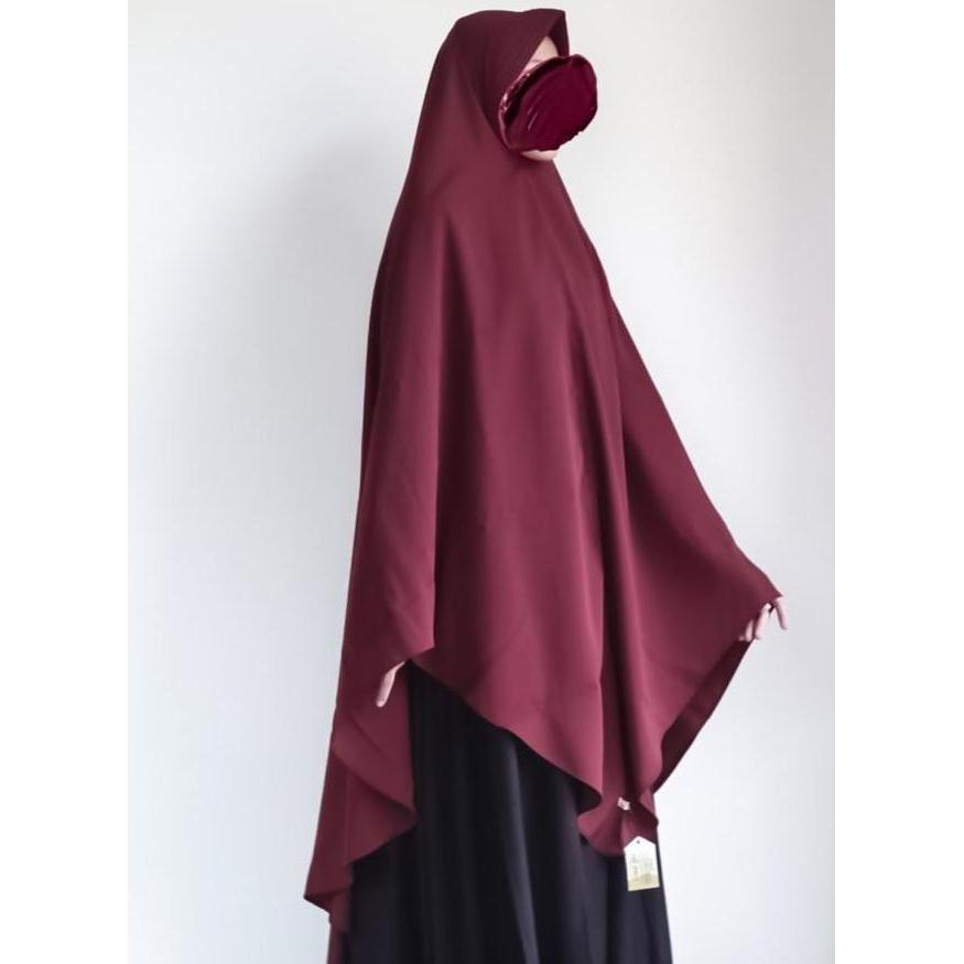 Yuraz Pad Anthem Khimar Cutting V Kerudung Bergo Wolfis Mahzhuuzh Khimar Panjang Syari Muslim Jilbab