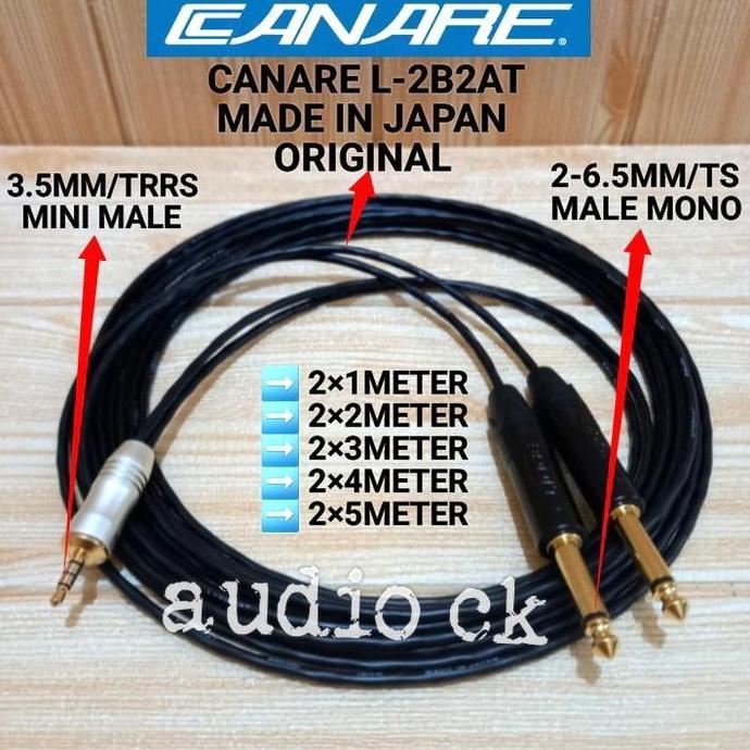 TERBARU - KABEL CABANG SPLITER HP TRRS MINI/3.5MM MALE TO 2 TS MALE 21M-25M
