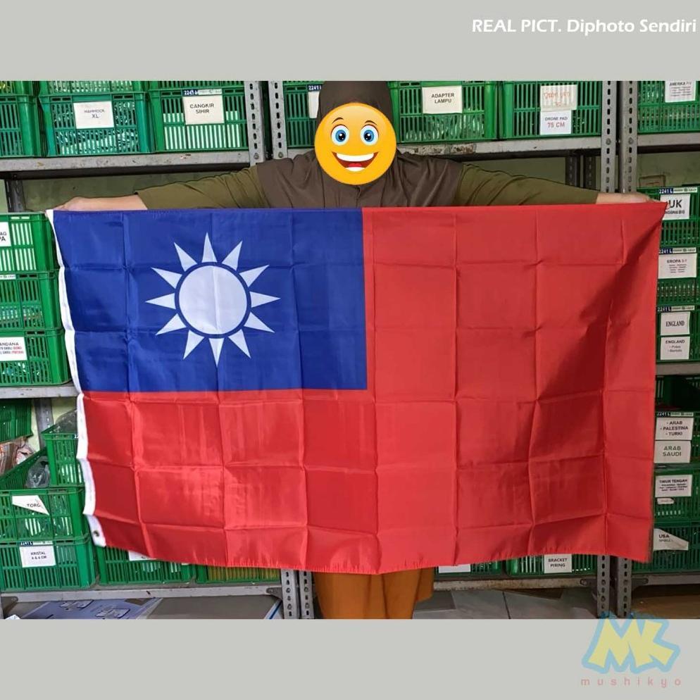 Bendera Taiwan Bordir Polyester 150x90 Cm